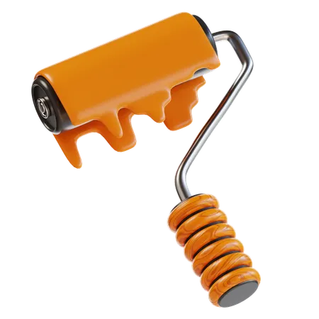 3 D Rendering Paint Roller Construction Icon 3D Icon