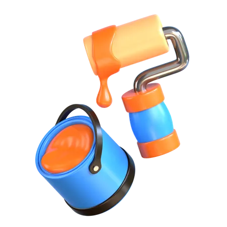 Paint Roller  3D Icon