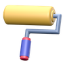 3d paint-roller logo