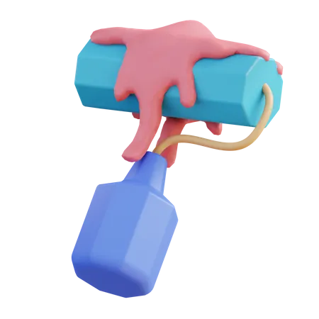 3 D Illustration Of A Paint Roller 3D Icon