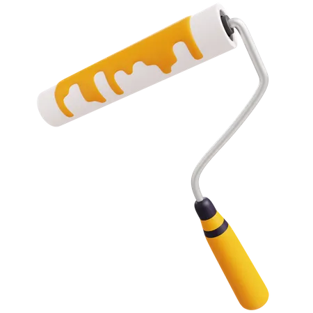 3 D Paint Roller With Isolated Background 3D Icon