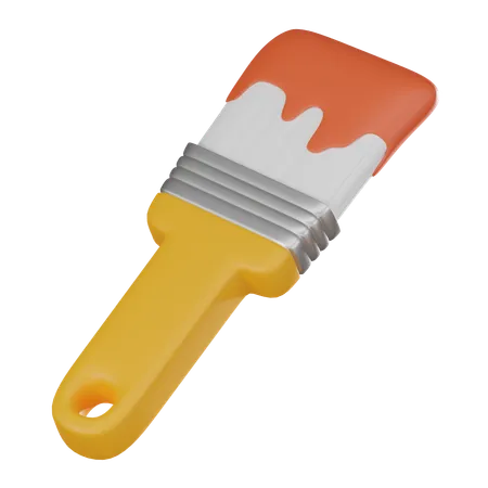 Paintbrush Construction Tools Visual Masterpiece For Builders Craftsmen And Home Improvement Enthusiasts 3 D Render Illustration 3D Icon