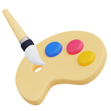 Paintbrush and Palette  3D Icon