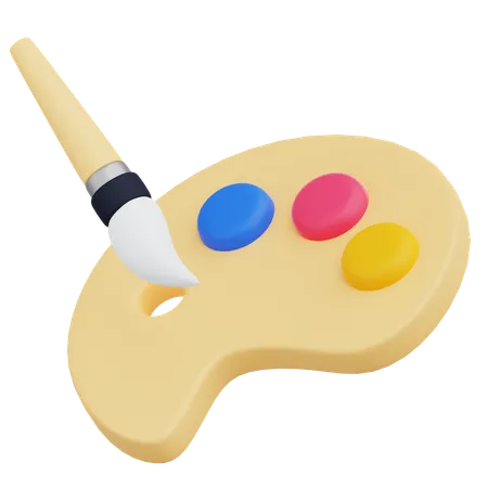 Paintbrush and Palette  3D Icon