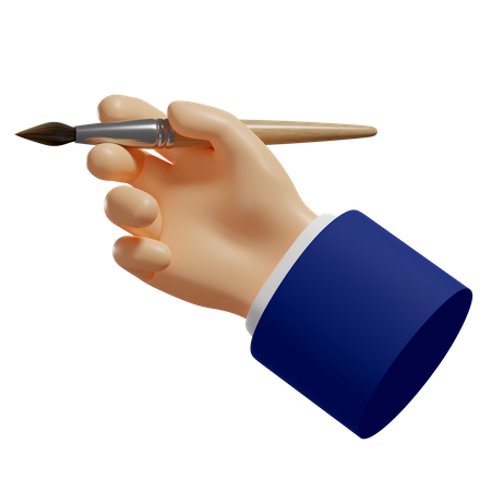 Paintbrush In Hand  3D Illustration