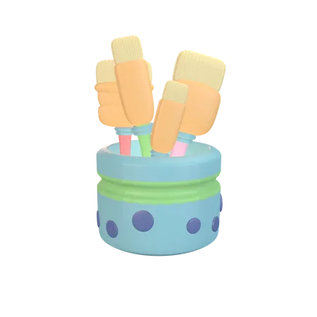 Paintbrush Set  3D Icon