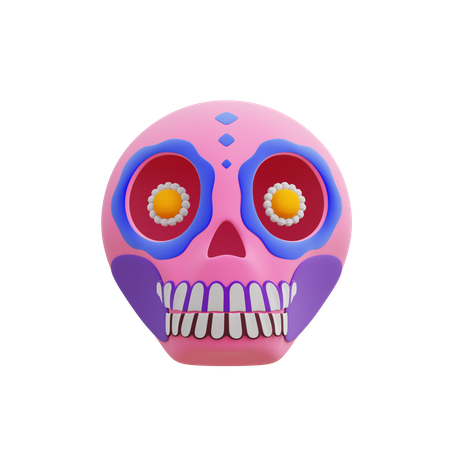 Painted Skull  3D Illustration