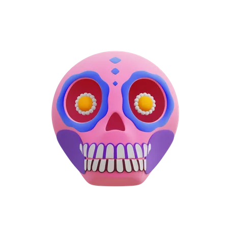 Painted Skull  3D Illustration