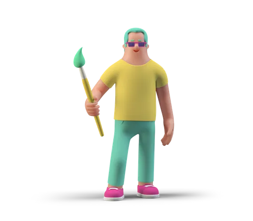 Painter  3D Illustration