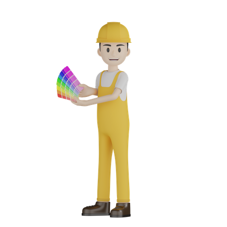 Painter Doing Paint Work  3D Illustration