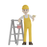 painter with ladder 3d images