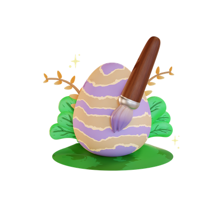 Painting easter egg  3D Illustration