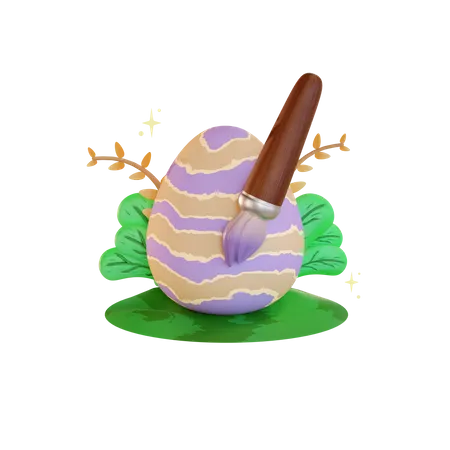 Painting easter egg  3D Illustration