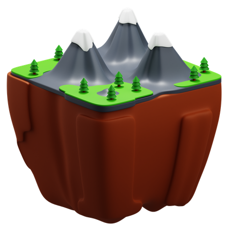 Paisagem de montanhas  3D Icon