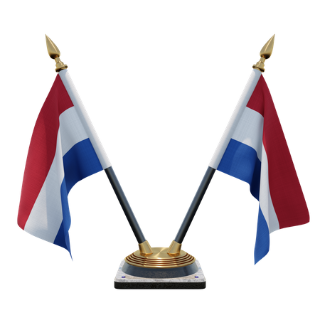 Soporte de bandera de escritorio doble de Países Bajos  3D Flag