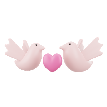 Pájaro del amor  3D Icon