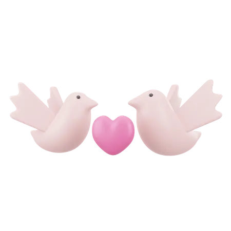 Pájaro del amor  3D Icon