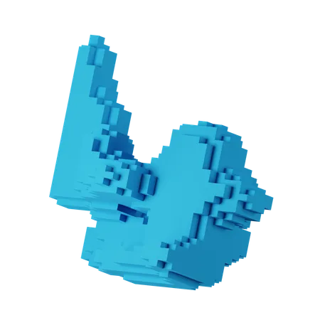 Pájaro azul  3D Icon