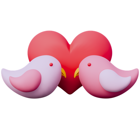 Pájaro de san valentín  3D Icon