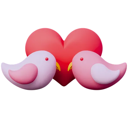 Pájaro de san valentín  3D Icon