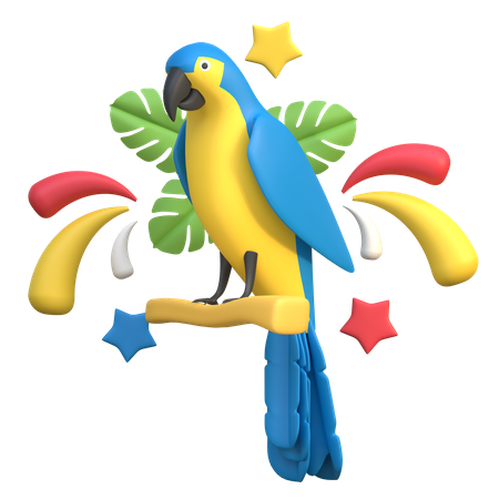 Pájaro guacamayo  3D Icon