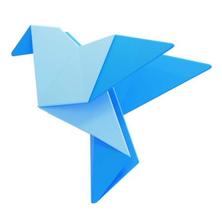 Pájaro de origami  3D Icon