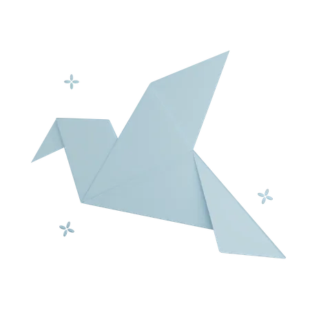 Ilustracion De Origami De Pajaro 3 D Con Fondo Transparente 3D Icon