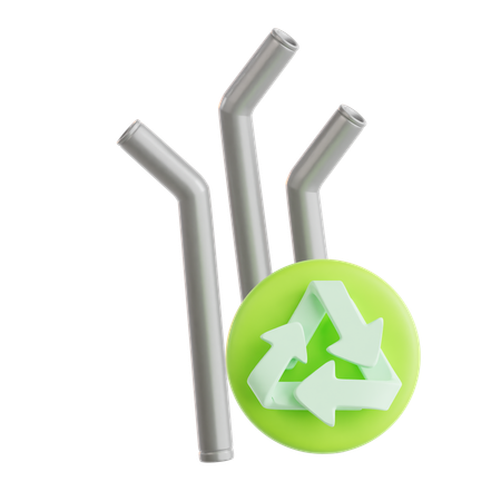Pajita reutilizable  3D Icon