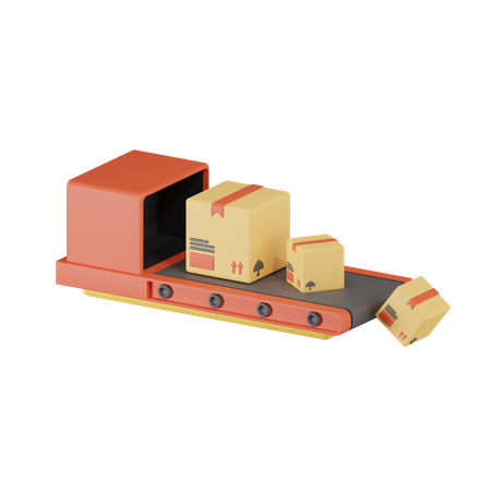 Paketförderband  3D Icon