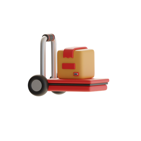 Paketwagen und Karton  3D Icon