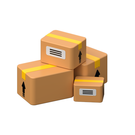 Paketkästen stehen zur Zustellung bereit.  3D Icon