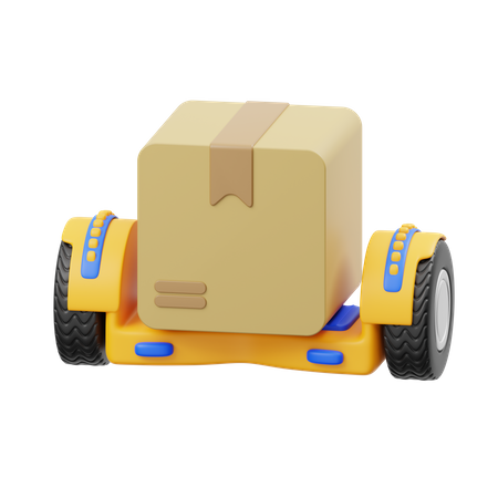 Lieferpaket auf Hoverboard  3D Icon