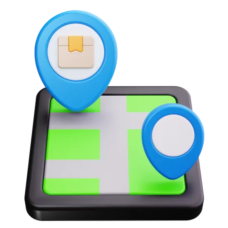 Flurstücksroute  3D Icon