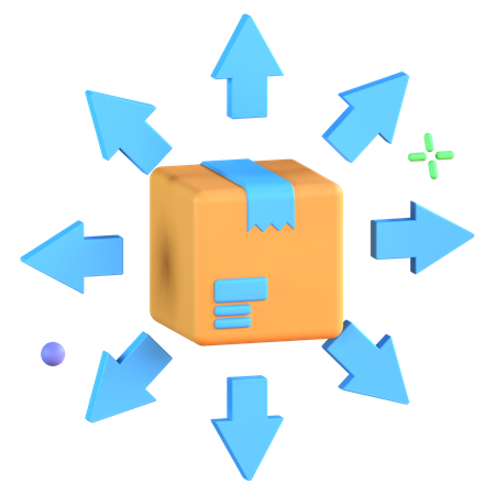 Paketverteilung  3D Icon