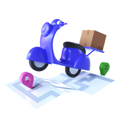 Paketzustellung  3D Illustration