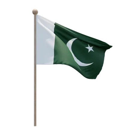Pakistanischer Fahnenmast  3D Flag