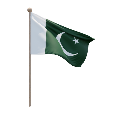 Pakistan Flag Pole  3D Flag