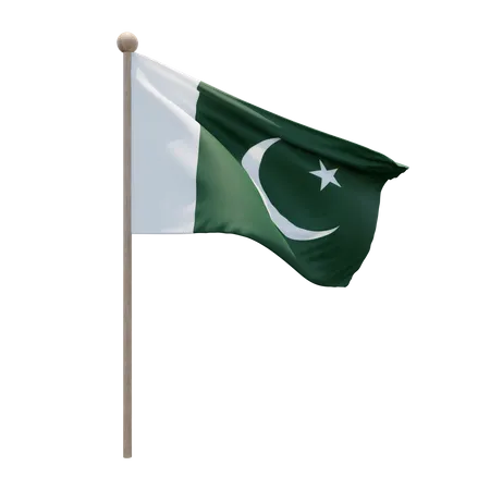 Pakistan Flag Pole  3D Flag