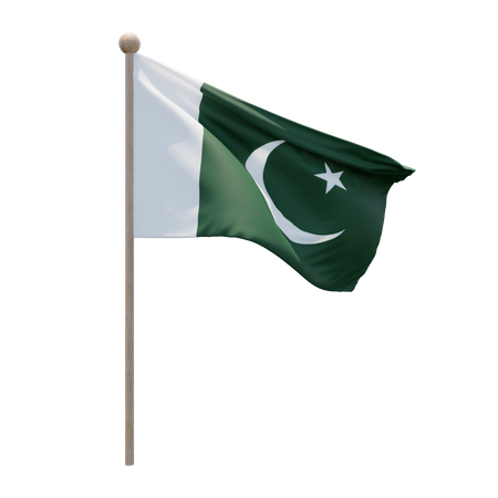 Pakistan Flag Pole 3D Illustration