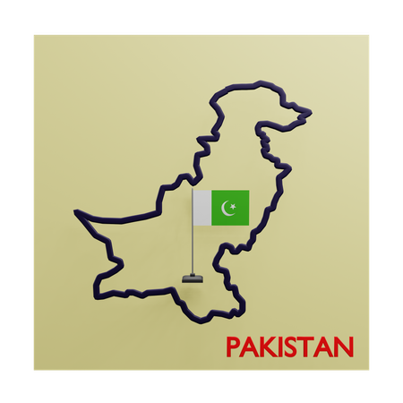 Pakistan Map  3D Icon