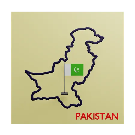 Pakistan Map  3D Icon