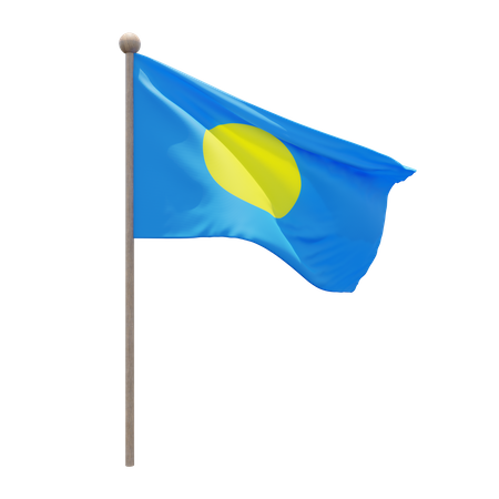 Palau fahnenmast  3D Flag