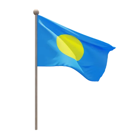 Palau fahnenmast  3D Flag