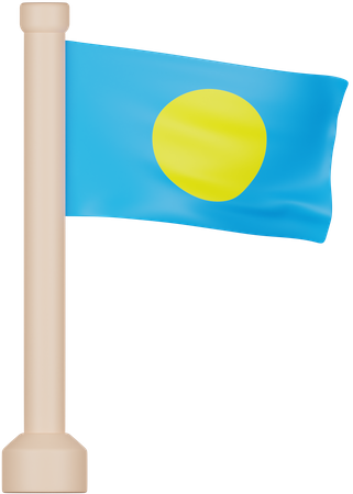 Palau Flag  3D Icon