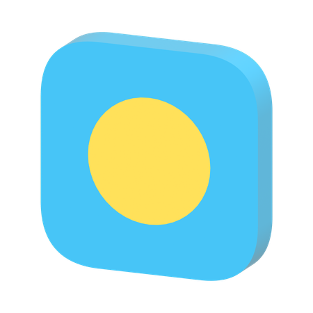 Palau Flag  3D Icon