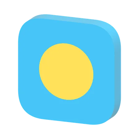 Palau Flag  3D Icon