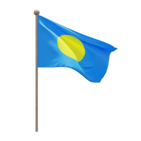 Palau Flag Pole  3D Flag
