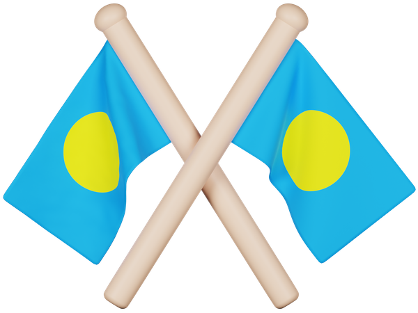 Palau-Flagge  3D Icon