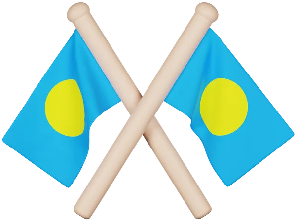 Palau-Flagge  3D Icon