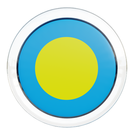 Palau Runde Flagge  3D Icon